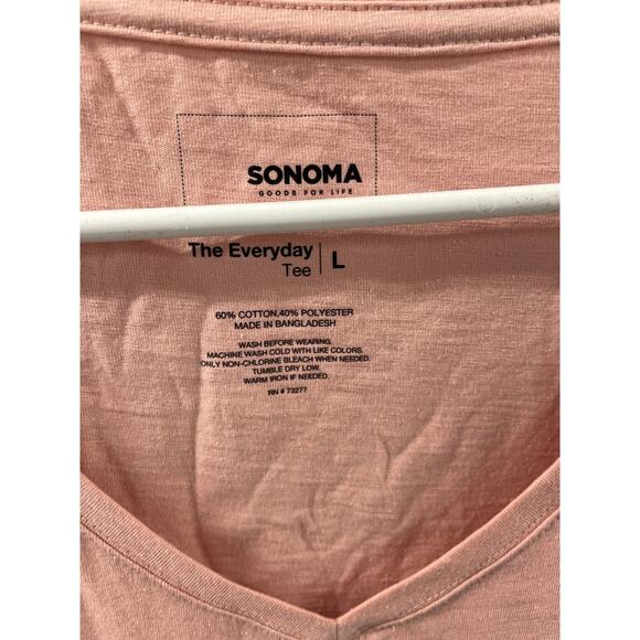Sonoma Goods for Life The Everyday Tee Size Color Ana Pink 60Cotton/40Polyester - Picture 3 of 4
